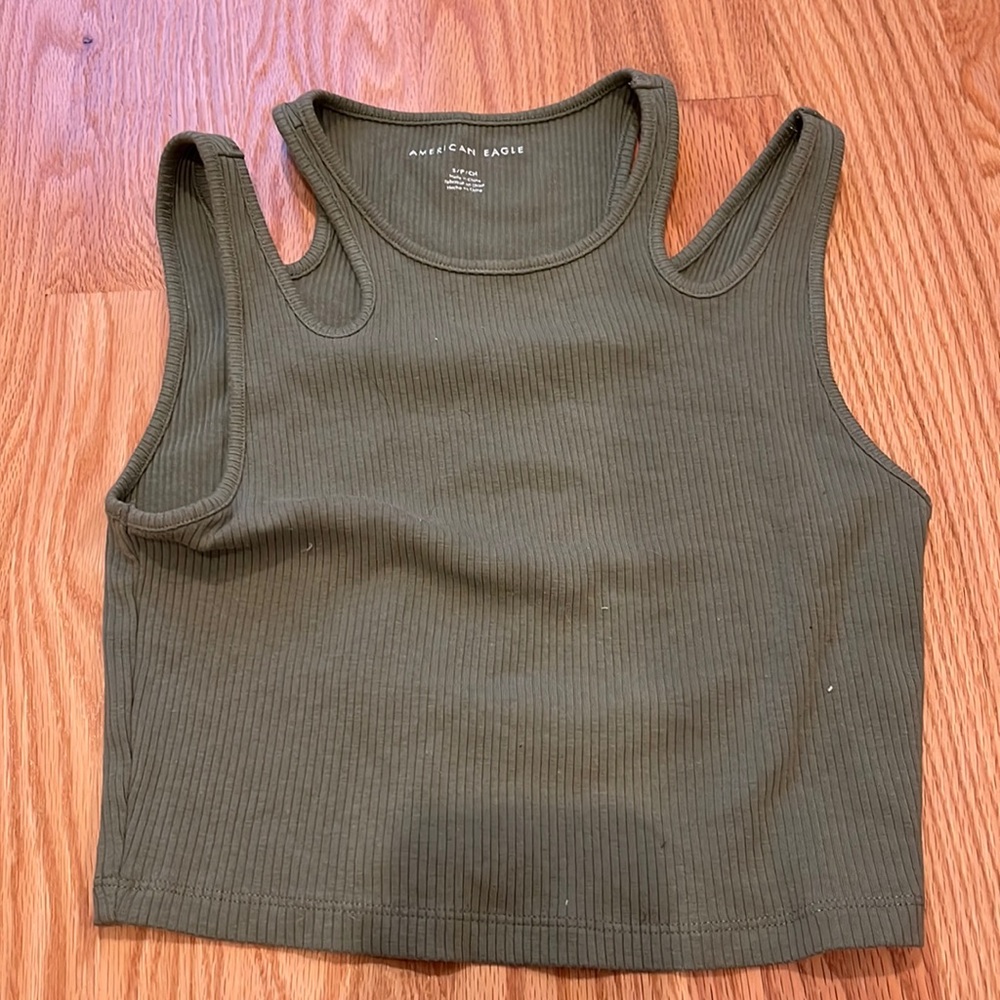American eagle tank top agave green